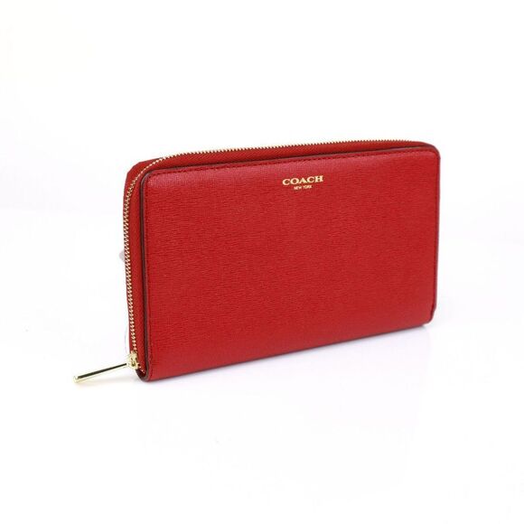Coach Travel Large Saffiano Leather Wallet Organizer in Red - Picture 3 of 7